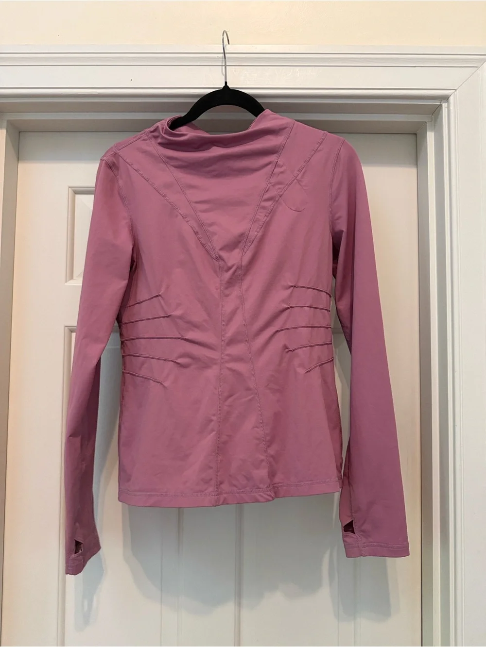 Lululemon Pleated Long Sleeve Yoga Top Size 8 - Dusty Rose/Pink